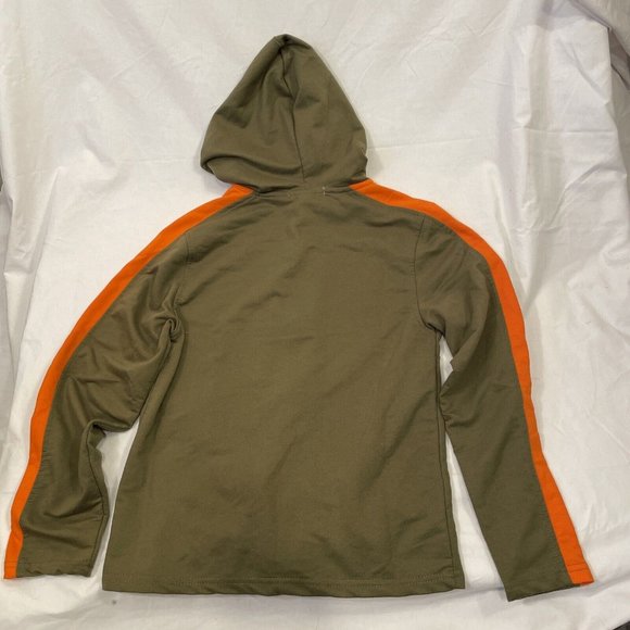 Buzz Cuts Boys Small (8) Zippered Hoodie Sweatshirt Green/Orange Long Sleeve - Picture 13 of 15
